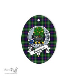 Swinton Scottish Clan Badge Plaid Ornament Gift. Christmas Tree Ornament Swinton Tartan Ornament,  ceramic ornament, personalized christmas ornaments, christmas tree ornaments, christmas door decorations, Plaid Ornament, Tartan Ceramic Ornament