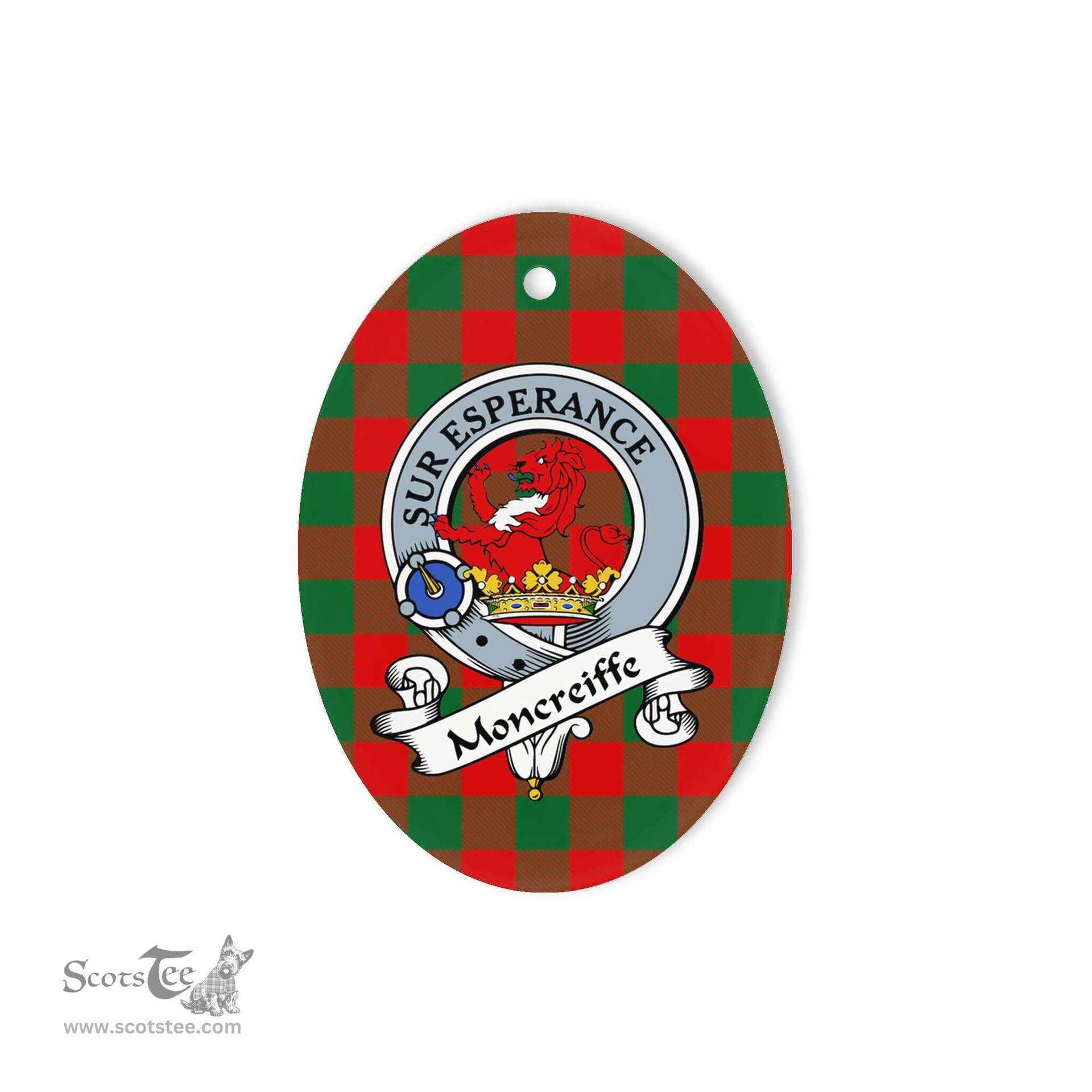 Moncreiffe Scottish Clan Badge Plaid Ornament Gift. Christmas Tree Ornament Moncreiffe Tartan Ornament,  ceramic ornament, personalized christmas ornaments, christmas tree ornaments, christmas door decorations, Plaid Ornament, Tartan Ceramic Ornament
