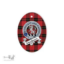 MacQueen Scottish Clan Badge Plaid Ornament Gift. Christmas Tree Ornament MacQueen Tartan Ornament,  ceramic ornament, personalized christmas ornaments, christmas tree ornaments, christmas door decorations, Plaid Ornament, Tartan Ceramic Ornament