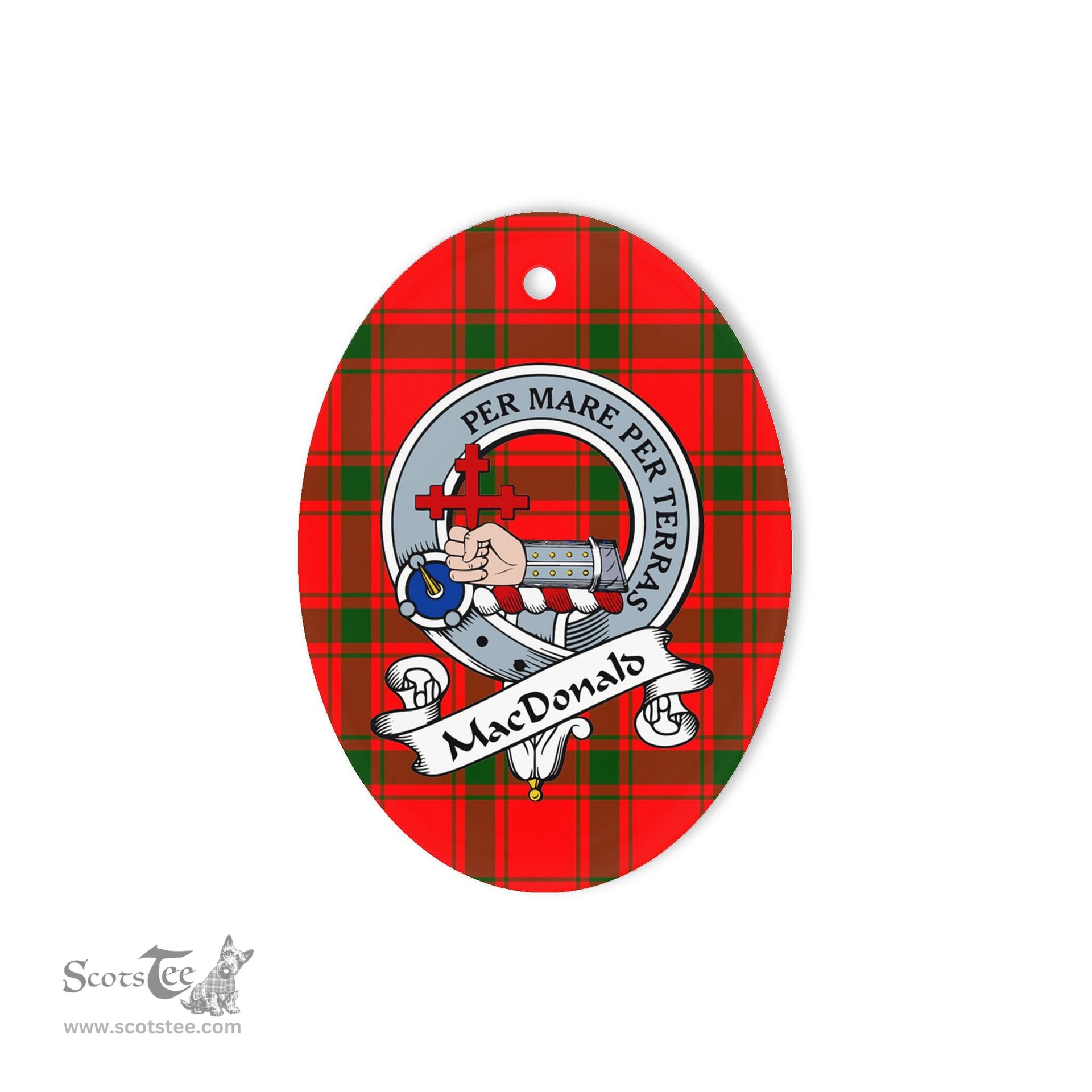 MacDonald of Sleat Scottish Clan Badge Plaid Ornament Gift. Christmas Tree Ornament MacDonald of Sleat Tartan Ornament,  ceramic ornament, personalized christmas ornaments, christmas tree ornaments, christmas door decorations, Plaid Ornament, Tartan Ceramic Ornament