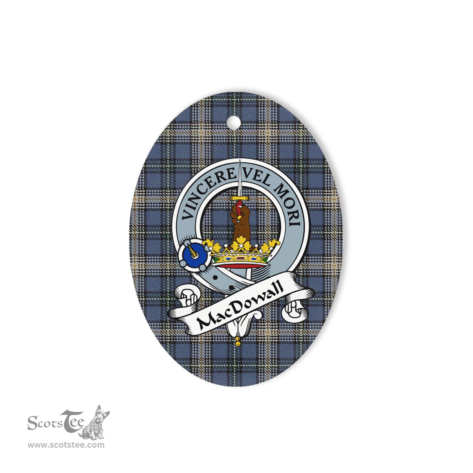 MacDowall Scottish Clan Badge Plaid Ornament Gift. Christmas Tree Ornament MacDowall Tartan Ornament,  ceramic ornament, personalized christmas ornaments, christmas tree ornaments, christmas door decorations, Plaid Ornament, Tartan Ceramic Ornament