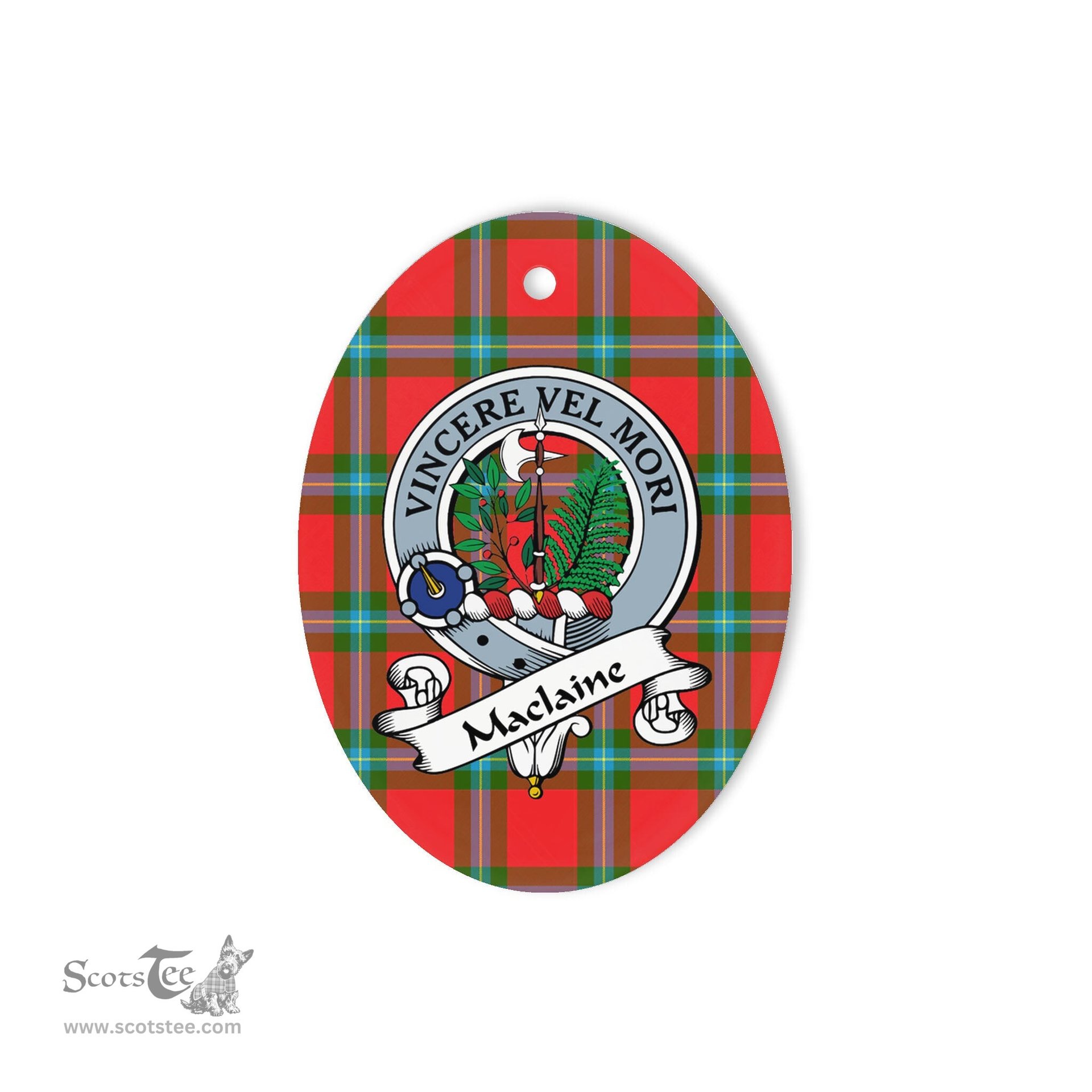 MacLaine Of Lochbuie Scottish Clan Badge Plaid Ornament Gift. Christmas Tree Ornament MacLaine Of Lochbuie Tartan Ornament,  ceramic ornament, personalized christmas ornaments, christmas tree ornaments, christmas door decorations, Plaid Ornament, Tartan Ceramic Ornament