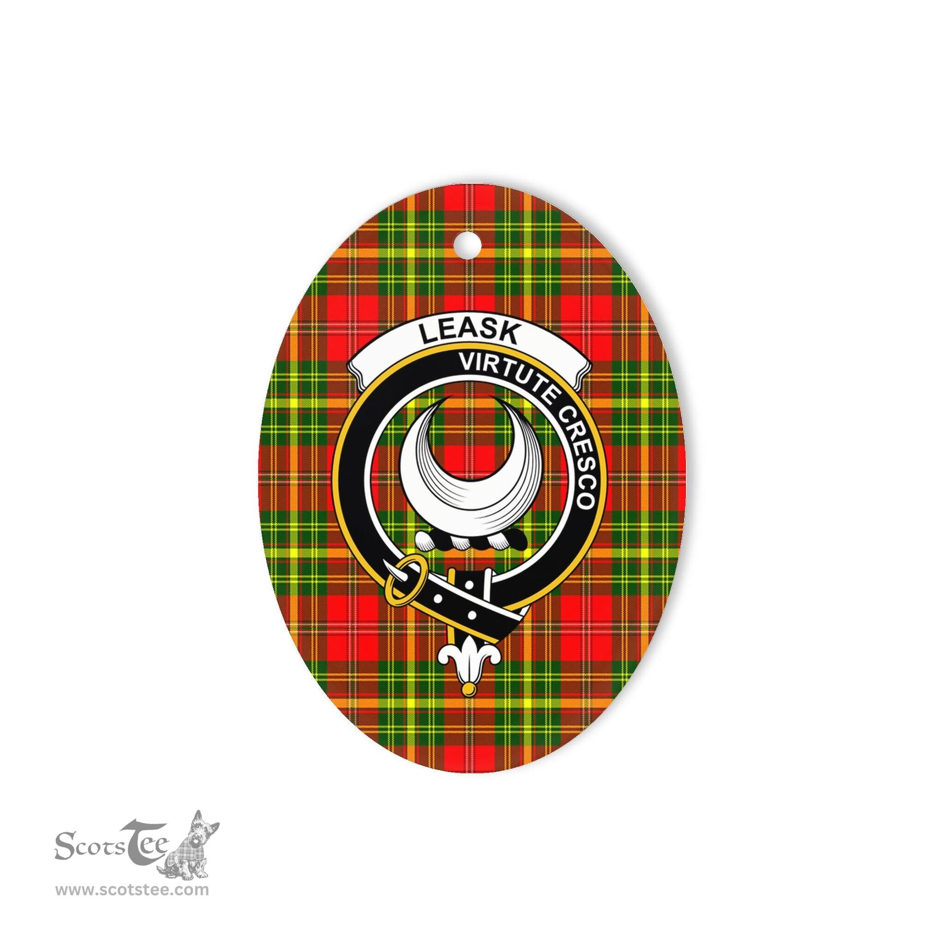 Leask Scottish Clan Plaid Ornament Gift. Christmas Tree Ornament Leask Clan Tartan Ornament,  ceramic ornament, personalized christmas ornaments, christmas tree ornaments, christmas door decorations, Plaid Ornament, Tartan Ceramic Ornament