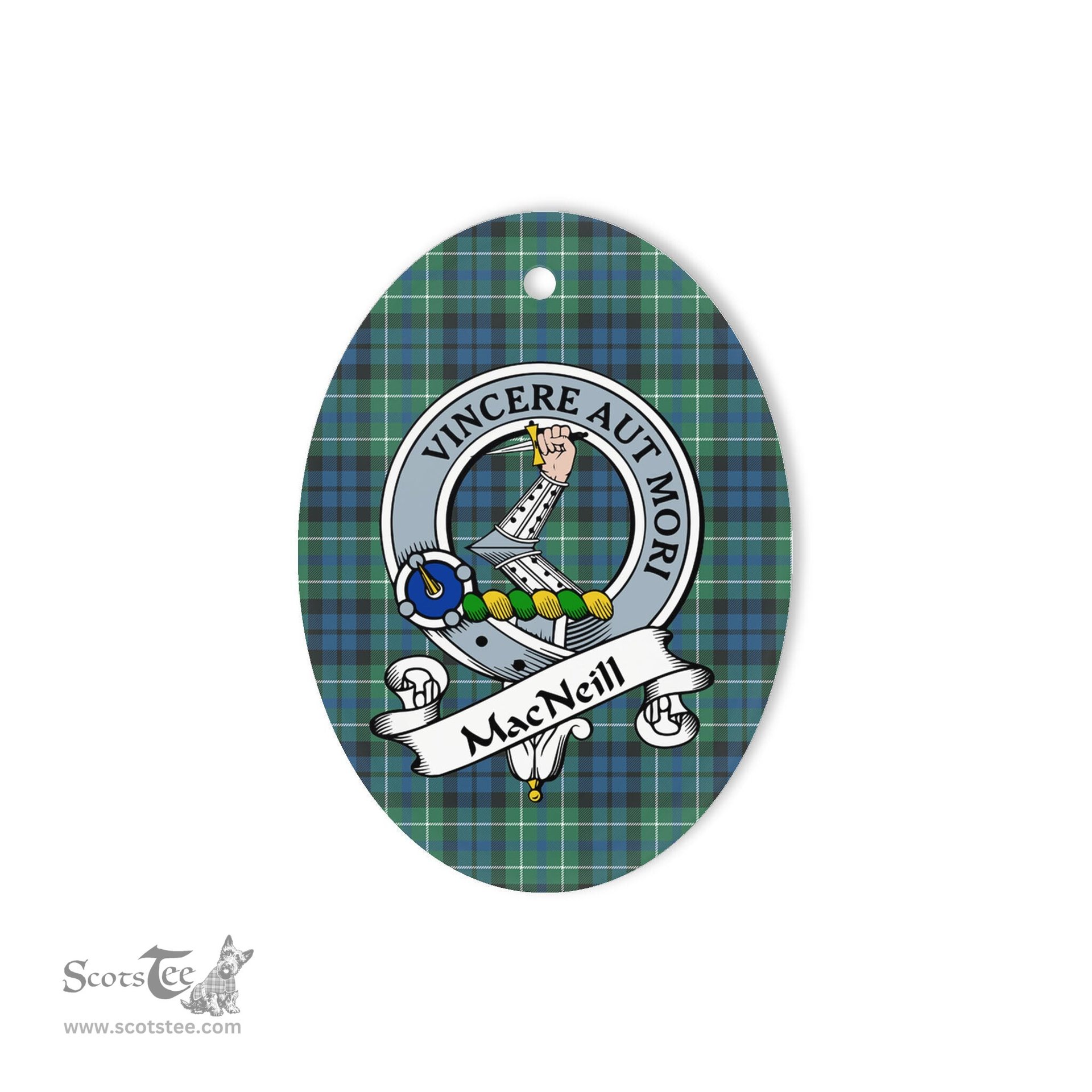 MacNeil of Colonsay Scottish Clan Badge Plaid Ornament Gift. Christmas Tree Ornament MacNeil of Colonsay Tartan Ornament,  ceramic ornament, personalized christmas ornaments, christmas tree ornaments, christmas door decorations, Plaid Ornament, Tartan Ceramic Ornament