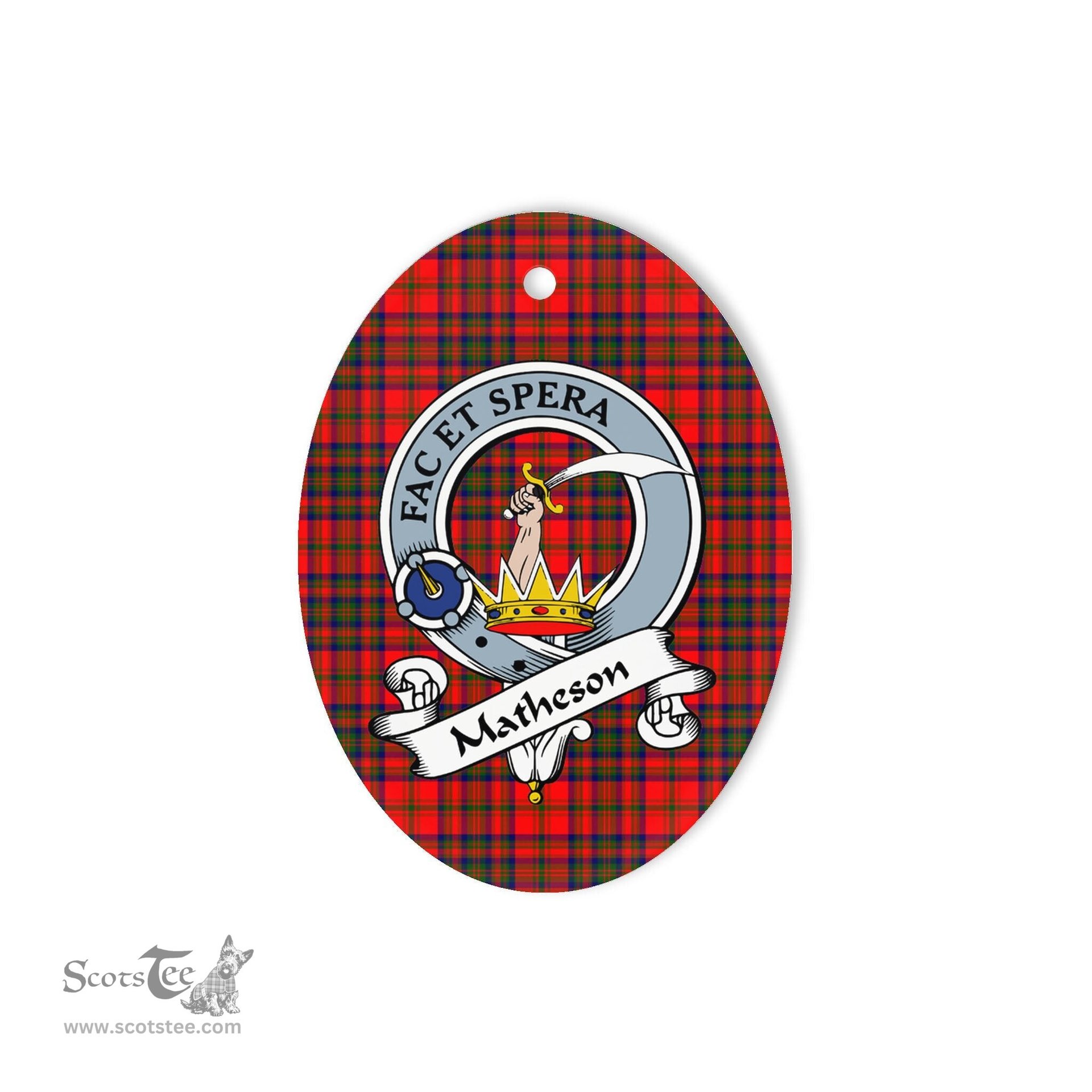 Matheson Scottish Clan Badge Plaid Ornament Gift. Christmas Tree Ornament Matheson Tartan Ornament,  ceramic ornament, personalized christmas ornaments, christmas tree ornaments, christmas door decorations, Plaid Ornament, Tartan Ceramic Ornament