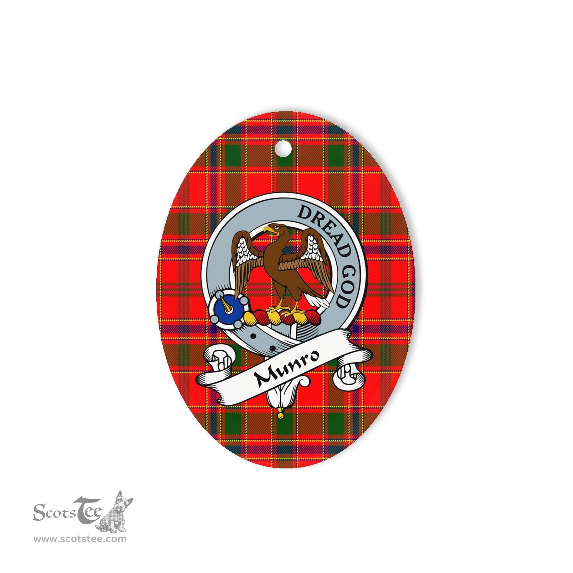 Munro Scottish Clan Badge Plaid Ornament Gift. Christmas Tree Ornament Munro Tartan Ornament,  ceramic ornament, personalized christmas ornaments, christmas tree ornaments, christmas door decorations, Plaid Ornament, Tartan Ceramic Ornament