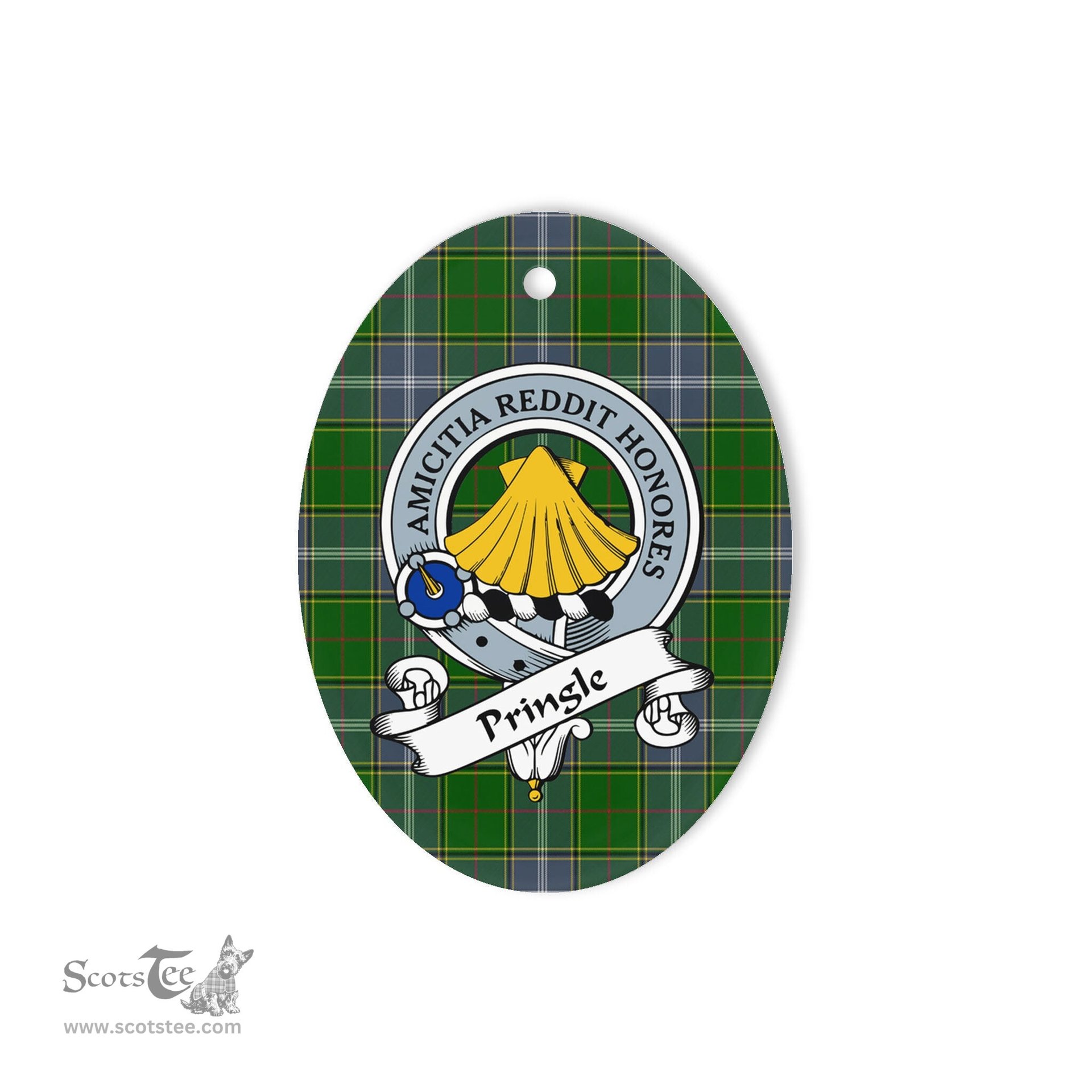 Pringle Scottish Clan Badge Plaid Ornament Gift. Christmas Tree Ornament Pringle Tartan Ornament,  ceramic ornament, personalized christmas ornaments, christmas tree ornaments, christmas door decorations, Plaid Ornament, Tartan Ceramic Ornament