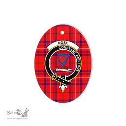 Rose Scottish Clan Plaid Ornament Gift. Christmas Tree Ornament Rose Clan Tartan Ornament,  ceramic ornament, personalized christmas ornaments, christmas tree ornaments, christmas door decorations, Plaid Ornament, Tartan Ceramic Ornament