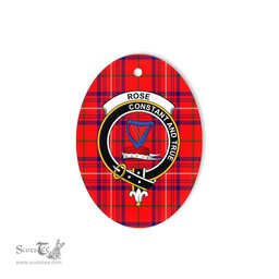 Rose Scottish Clan Plaid Ornament Gift. Christmas Tree Ornament Rose Clan Tartan Ornament,  ceramic ornament, personalized christmas ornaments, christmas tree ornaments, christmas door decorations, Plaid Ornament, Tartan Ceramic Ornament