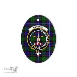 Russell Scottish Clan Plaid Ornament Gift. Christmas Tree Ornament Russell Clan Tartan Ornament,  ceramic ornament, personalized christmas ornaments, christmas tree ornaments, christmas door decorations, Plaid Ornament, Tartan Ceramic Ornament