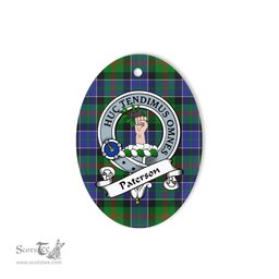 Paterson Scottish Clan Badge Plaid Ornament Gift. Christmas Tree Ornament Paterson Tartan Ornament,  ceramic ornament, personalized christmas ornaments, christmas tree ornaments, christmas door decorations, Plaid Ornament, Tartan Ceramic Ornament
