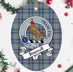 Boswell Scottish Clan Badge Plaid Ornament Gift. Christmas Tree Ornament Boswell Tartan Ornament,  ceramic ornament, personalized christmas ornaments, christmas tree ornaments, christmas door decorations, Plaid Ornament, Tartan Ceramic Ornament