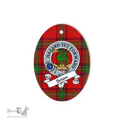 Seton Scottish Clan Badge Plaid Ornament Gift. Christmas Tree Ornament Seton Tartan Ornament,  ceramic ornament, personalized christmas ornaments, christmas tree ornaments, christmas door decorations, Plaid Ornament, Tartan Ceramic Ornament