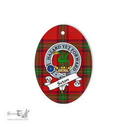 Seton Scottish Clan Badge Plaid Ornament Gift. Christmas Tree Ornament Seton Tartan Ornament,  ceramic ornament, personalized christmas ornaments, christmas tree ornaments, christmas door decorations, Plaid Ornament, Tartan Ceramic Ornament
