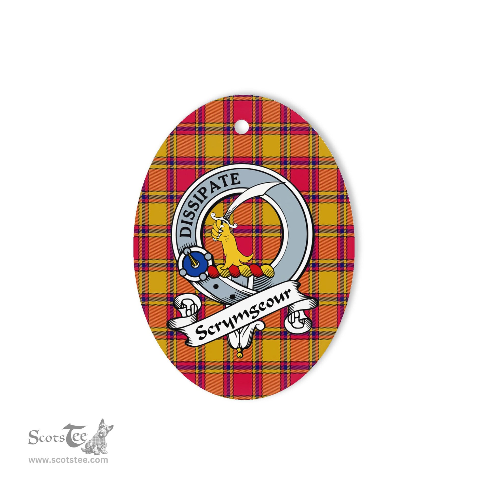 Scrymgeour Scottish Clan Badge Plaid Ornament Gift. Christmas Tree Ornament Scrymgeour Tartan Ornament,  ceramic ornament, personalized christmas ornaments, christmas tree ornaments, christmas door decorations, Plaid Ornament, Tartan Ceramic Ornament