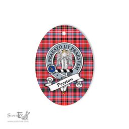 Preston Scottish Clan Badge Plaid Ornament Gift. Christmas Tree Ornament Preston Tartan Ornament,  ceramic ornament, personalized christmas ornaments, christmas tree ornaments, christmas door decorations, Plaid Ornament, Tartan Ceramic Ornament