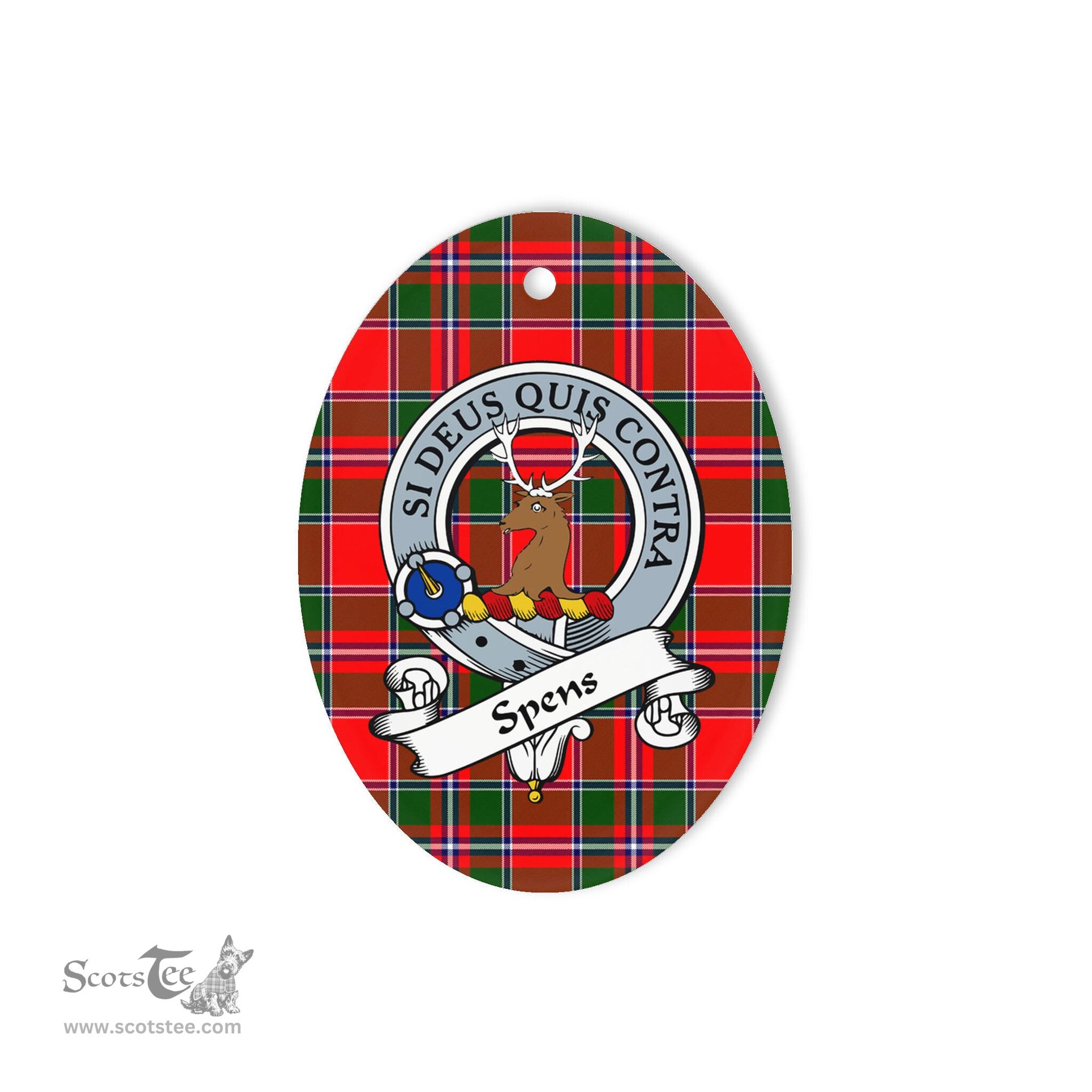 Spens Scottish Clan Badge Plaid Ornament Gift. Christmas Tree Ornament Spens Tartan Ornament,  ceramic ornament, personalized christmas ornaments, christmas tree ornaments, christmas door decorations, Plaid Ornament, Tartan Ceramic Ornament