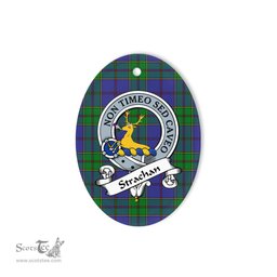 Strachan Scottish Clan Badge Plaid Ornament Gift. Christmas Tree Ornament Strachan Tartan Ornament,  ceramic ornament, personalized christmas ornaments, christmas tree ornaments, christmas door decorations, Plaid Ornament, Tartan Ceramic Ornament