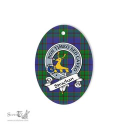 Strachan Scottish Clan Badge Plaid Ornament Gift. Christmas Tree Ornament Strachan Tartan Ornament,  ceramic ornament, personalized christmas ornaments, christmas tree ornaments, christmas door decorations, Plaid Ornament, Tartan Ceramic Ornament