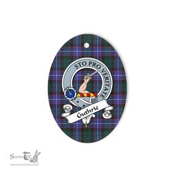 Guthrie Scottish Clan Badge Plaid Ornament Gift. Christmas Tree Ornament Guthrie Tartan Ornament,  ceramic ornament, personalized christmas ornaments, christmas tree ornaments, christmas door decorations, Plaid Ornament, Tartan Ceramic Ornament