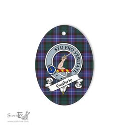 Guthrie Scottish Clan Badge Plaid Ornament Gift. Christmas Tree Ornament Guthrie Tartan Ornament,  ceramic ornament, personalized christmas ornaments, christmas tree ornaments, christmas door decorations, Plaid Ornament, Tartan Ceramic Ornament