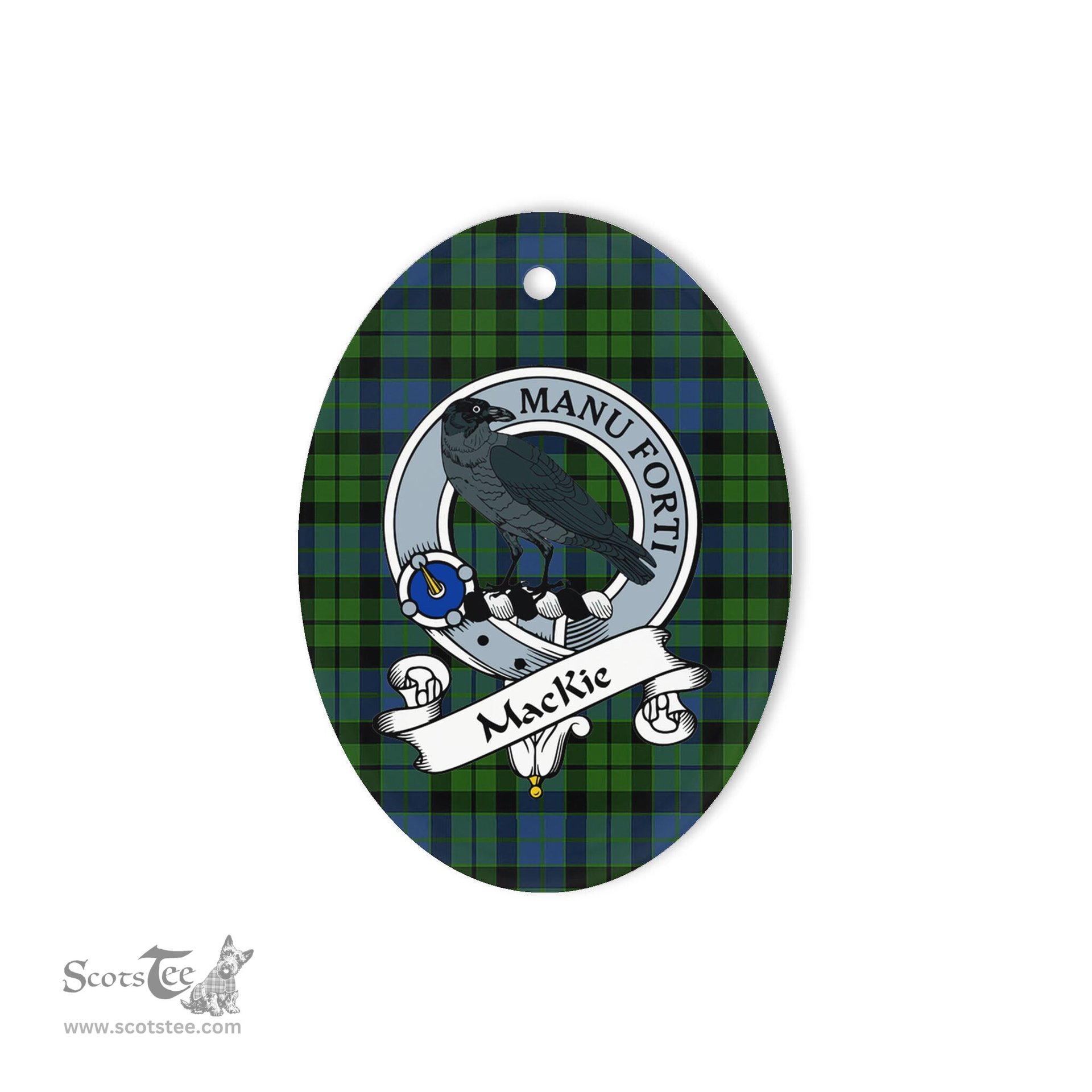MacKie Scottish Clan Badge Plaid Ornament Gift. Christmas Tree Ornament MacKie Tartan Ornament,  ceramic ornament, personalized christmas ornaments, christmas tree ornaments, christmas door decorations, Plaid Ornament, Tartan Ceramic Ornament