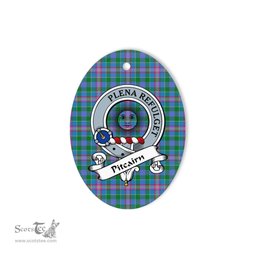 Pitcairn Scottish Clan Badge Plaid Ornament Gift. Christmas Tree Ornament Pitcairn Tartan Ornament,  ceramic ornament, personalized christmas ornaments, christmas tree ornaments, christmas door decorations, Plaid Ornament, Tartan Ceramic Ornament