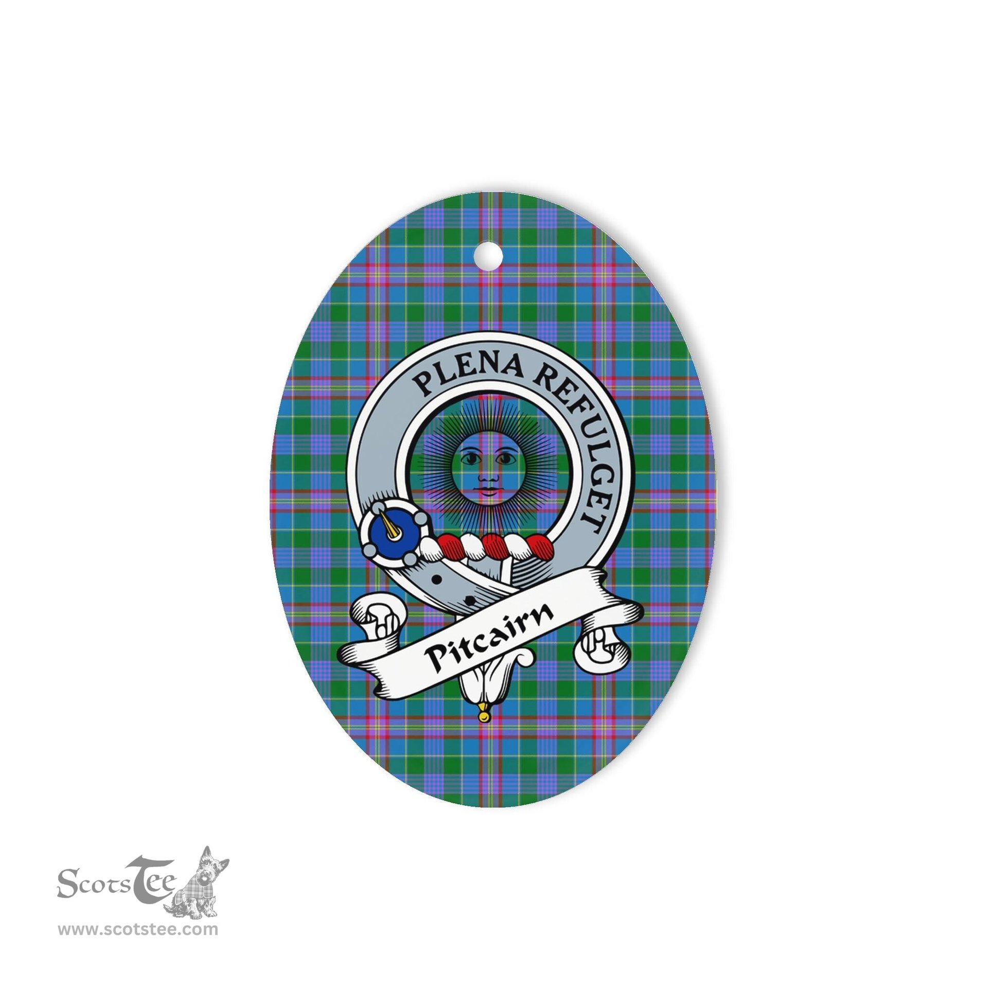 Pitcairn Scottish Clan Badge Plaid Ornament Gift. Christmas Tree Ornament Pitcairn Tartan Ornament,  ceramic ornament, personalized christmas ornaments, christmas tree ornaments, christmas door decorations, Plaid Ornament, Tartan Ceramic Ornament