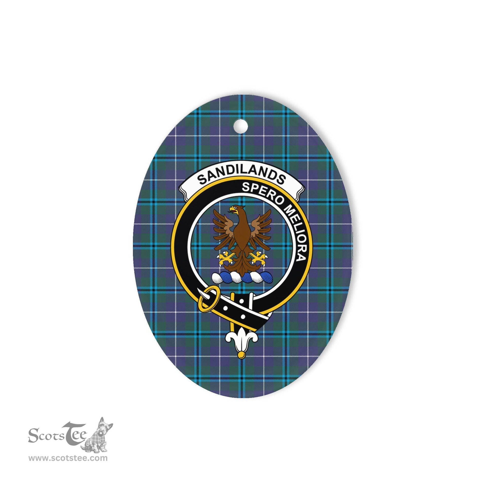 Sandilands Scottish Clan Plaid Ornament Gift. Christmas Tree Ornament Sandilands Clan Tartan Ornament,  ceramic ornament, personalized christmas ornaments, christmas tree ornaments, christmas door decorations, Plaid Ornament, Tartan Ceramic Ornament