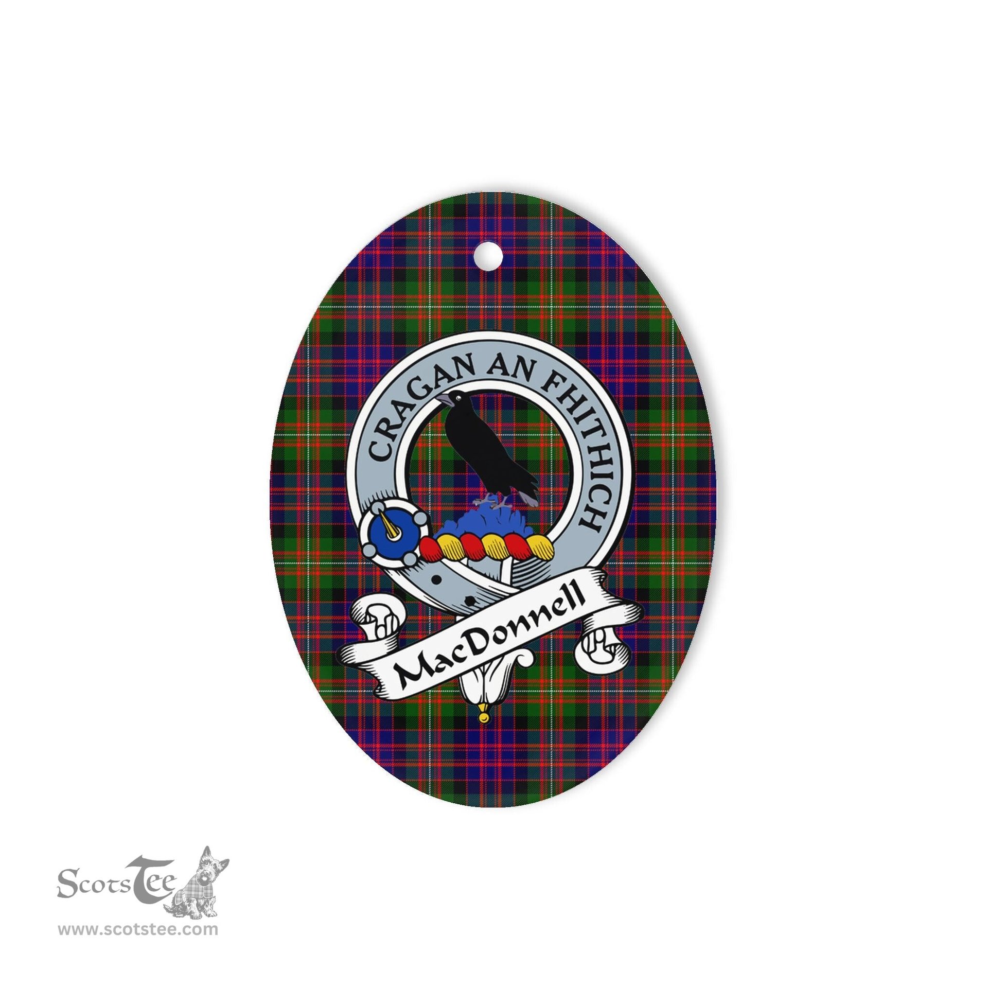 MacDonell of Glengarry Scottish Clan Badge Plaid Ornament Gift. Christmas Tree Ornament MacDonell of Glengarry Tartan Ornament,  ceramic ornament, personalized christmas ornaments, christmas tree ornaments, christmas door decorations, Plaid Ornament, Tartan Ceramic Ornament