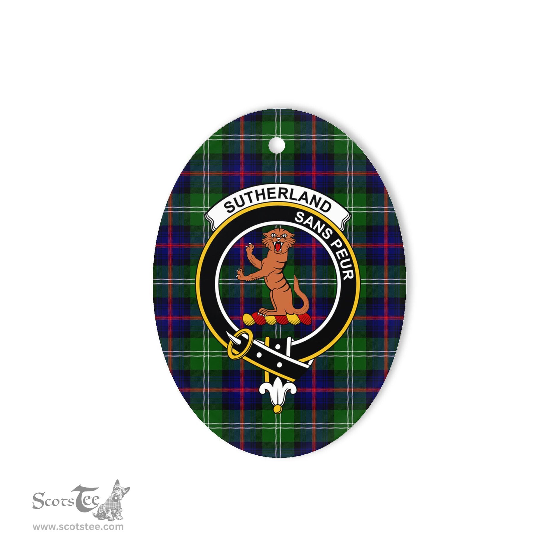 Sutherland I Scottish Clan Plaid Ornament Gift. Christmas Tree Ornament Sutherland I Clan Tartan Ornament,  ceramic ornament, personalized christmas ornaments, christmas tree ornaments, christmas door decorations, Plaid Ornament, Tartan Ceramic Ornament