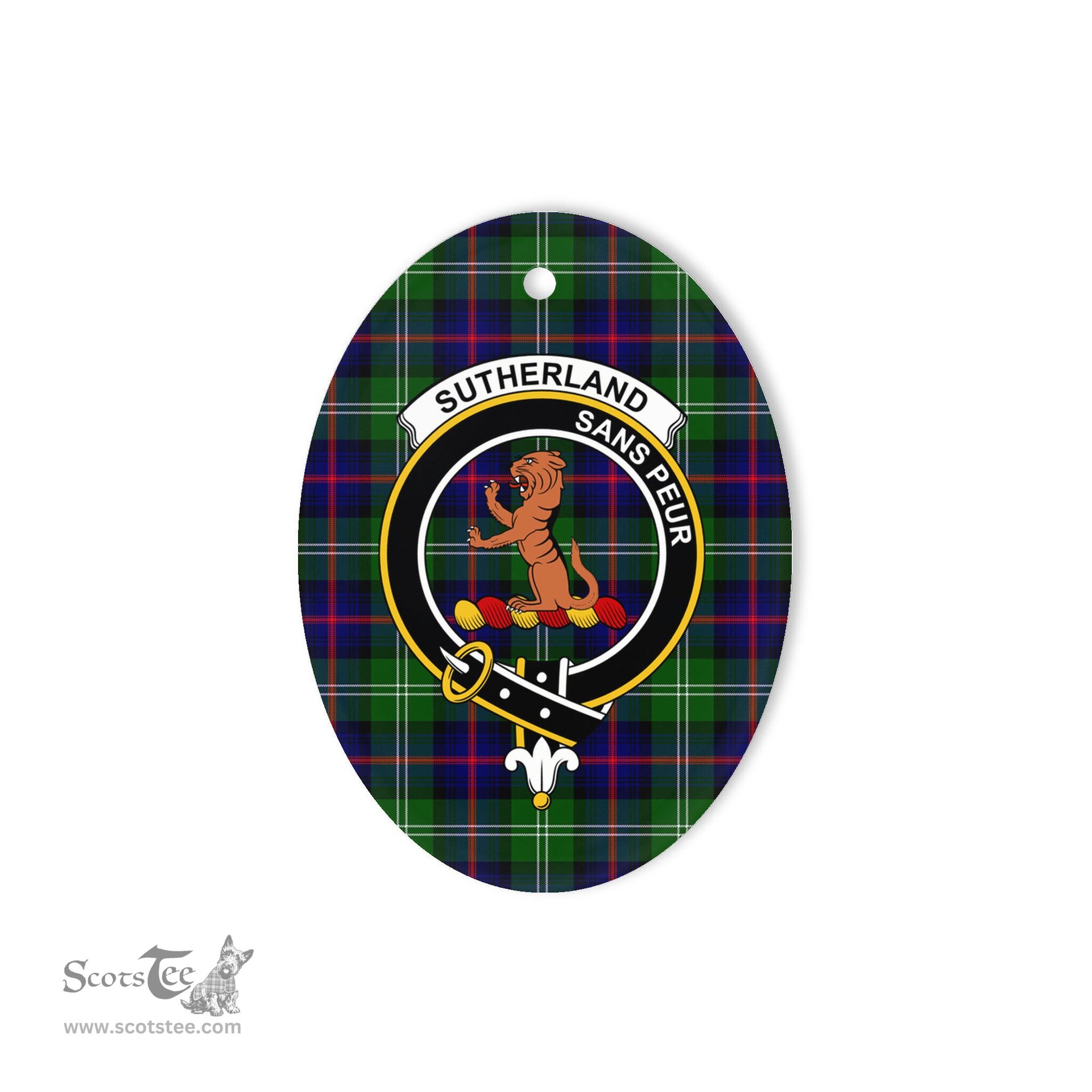 Sutherland II Scottish Clan Plaid Ornament Gift. Christmas Tree Ornament Sutherland II Clan Tartan Ornament,  ceramic ornament, personalized christmas ornaments, christmas tree ornaments, christmas door decorations, Plaid Ornament, Tartan Ceramic Ornament