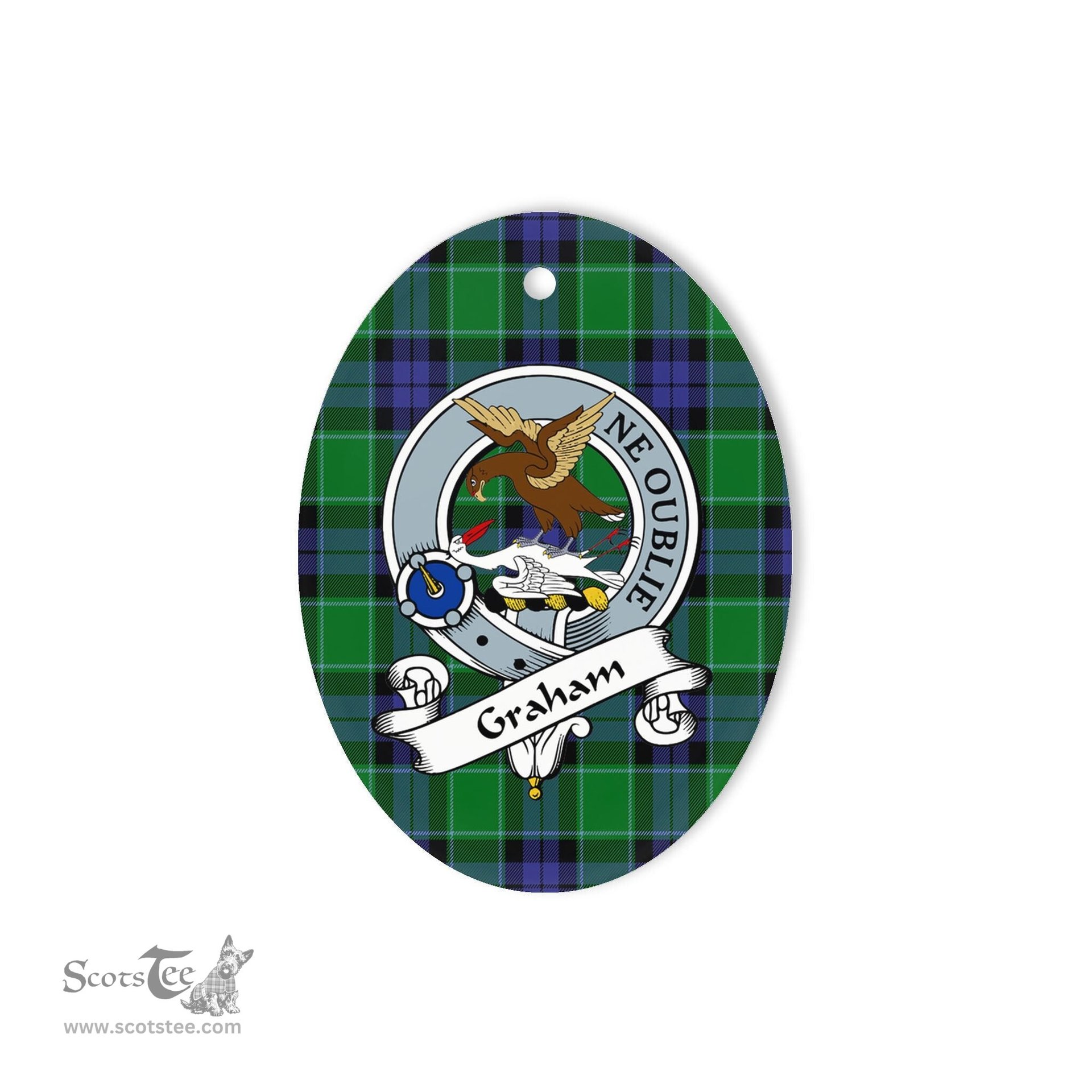 Graham Scottish Clan Badge Plaid Ornament Gift. Christmas Tree Ornament Graham Tartan Ornament,  ceramic ornament, personalized christmas ornaments, christmas tree ornaments, christmas door decorations, Plaid Ornament, Tartan Ceramic Ornament