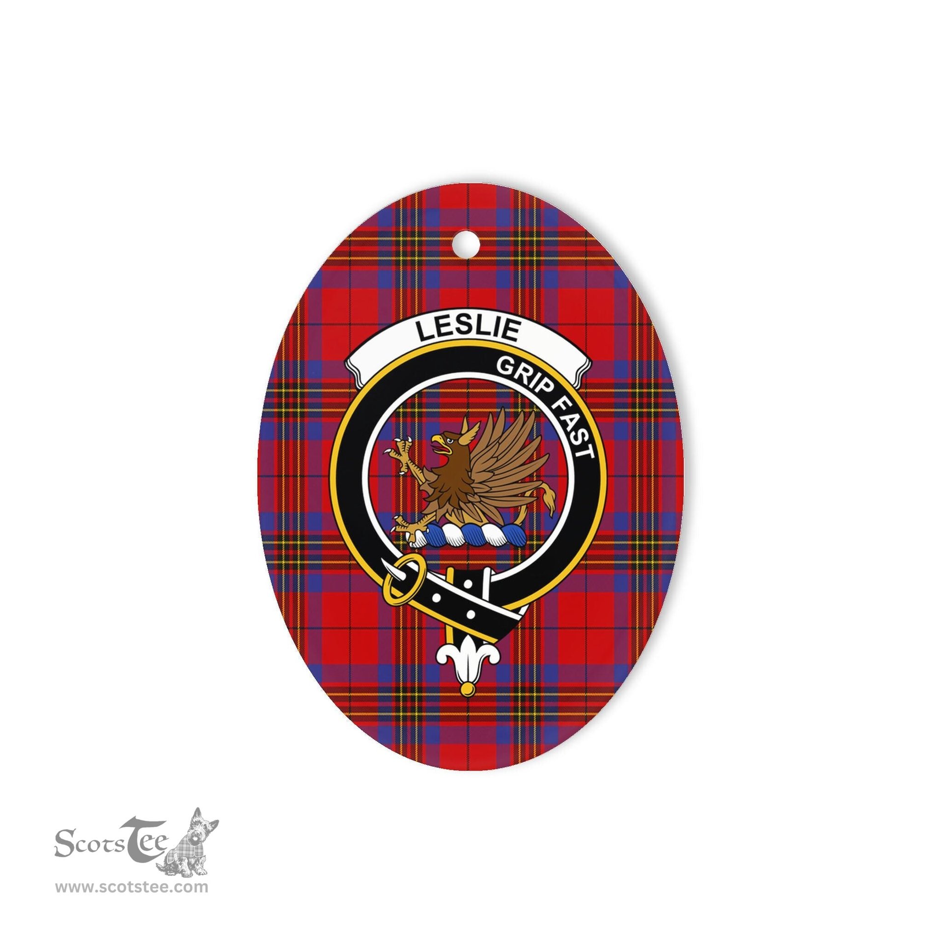 Leslie Earl of Rothes Scottish Clan Plaid Ornament Gift. Christmas Tree Ornament Leslie Earl of Rothes Clan Tartan Ornament,  ceramic ornament, personalized christmas ornaments, christmas tree ornaments, christmas door decorations, Plaid Ornament, Tartan Ceramic Ornament