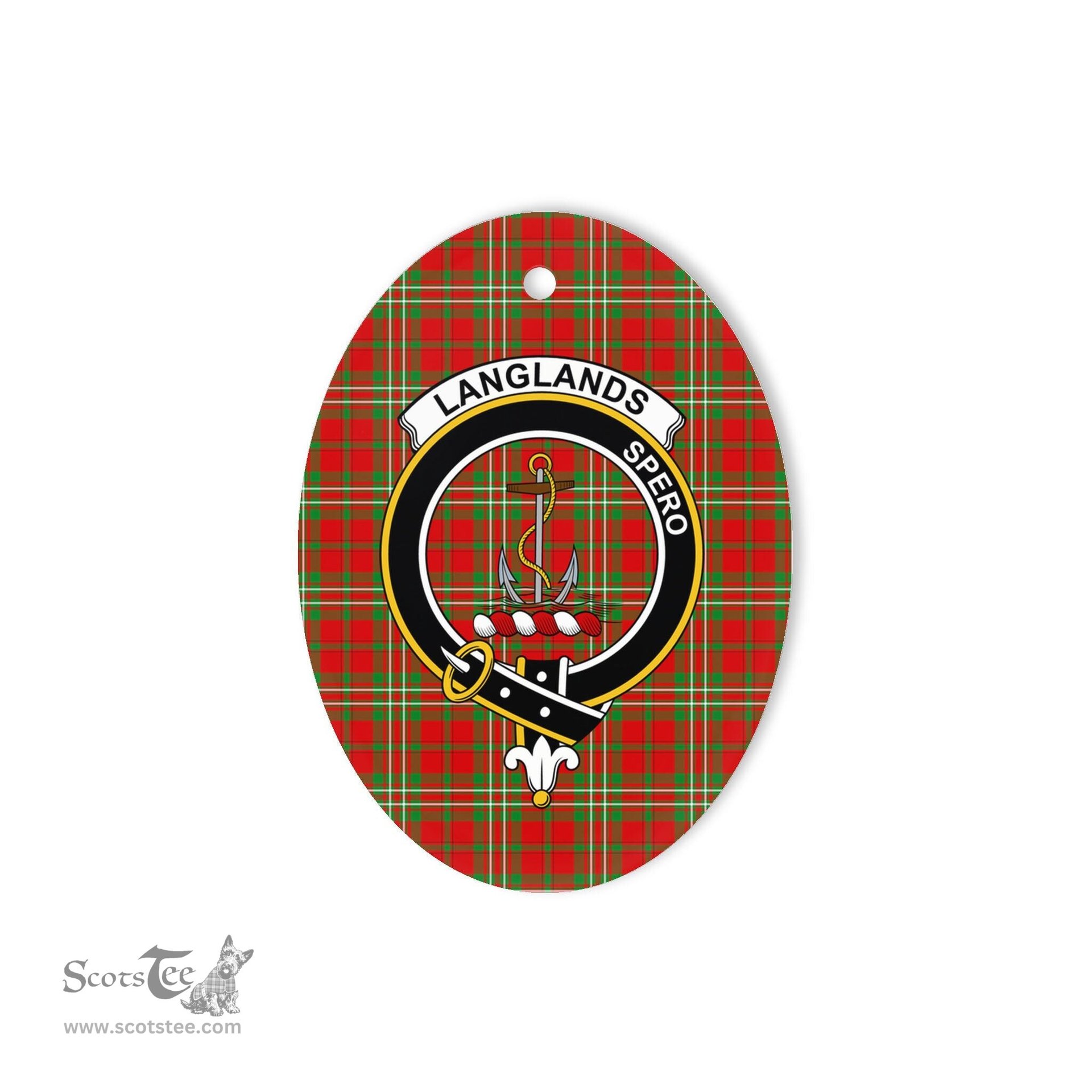 Langlands Scottish Clan Plaid Ornament Gift. Christmas Tree Ornament Langlands Clan Tartan Ornament,  ceramic ornament, personalized christmas ornaments, christmas tree ornaments, christmas door decorations, Plaid Ornament, Tartan Ceramic Ornament