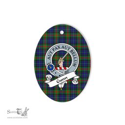 Gunn Scottish Clan Badge Plaid Ornament Gift. Christmas Tree Ornament Gunn Tartan Ornament,  ceramic ornament, personalized christmas ornaments, christmas tree ornaments, christmas door decorations, Plaid Ornament, Tartan Ceramic Ornament
