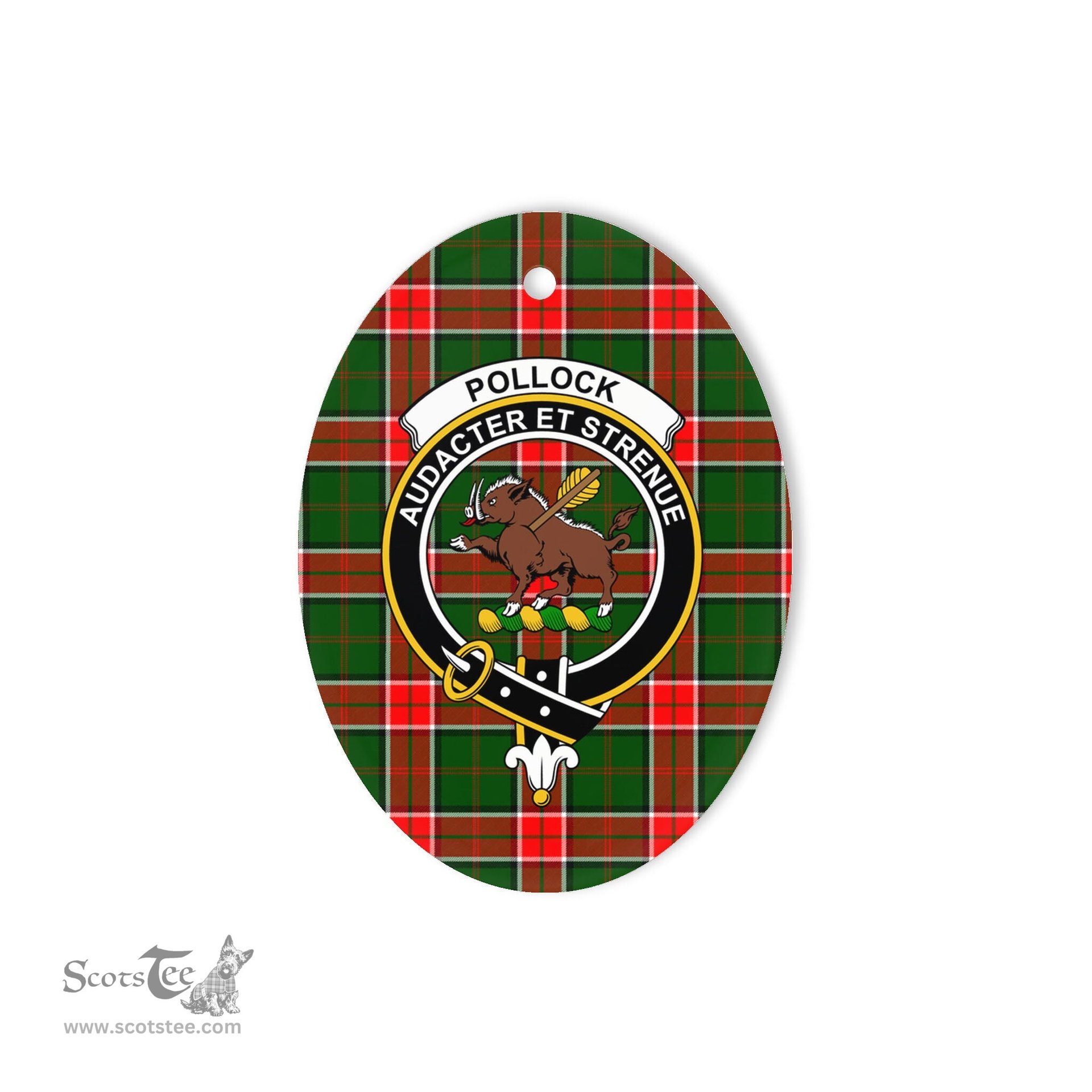 Pollock Scottish Clan Plaid Ornament Gift. Christmas Tree Ornament Pollock Clan Tartan Ornament,  ceramic ornament, personalized christmas ornaments, christmas tree ornaments, christmas door decorations, Plaid Ornament, Tartan Ceramic Ornament