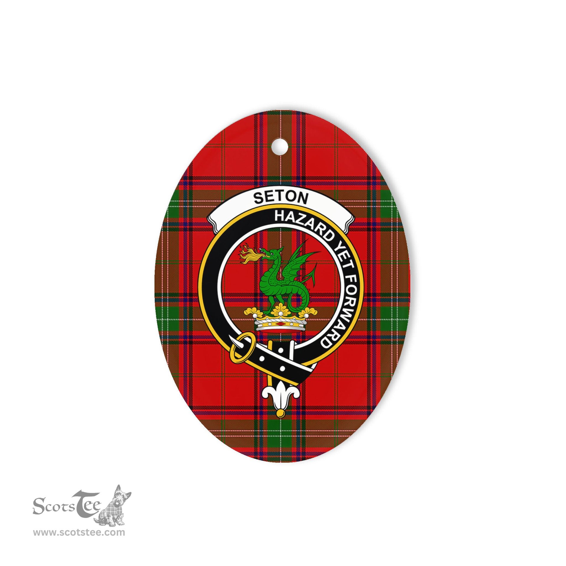 Seton Scottish Clan Plaid Ornament Gift. Christmas Tree Ornament Seton Clan Tartan Ornament,  ceramic ornament, personalized christmas ornaments, christmas tree ornaments, christmas door decorations, Plaid Ornament, Tartan Ceramic Ornament