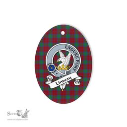 Lindsay Scottish Clan Badge Plaid Ornament Gift. Christmas Tree Ornament Lindsay Tartan Ornament,  ceramic ornament, personalized christmas ornaments, christmas tree ornaments, christmas door decorations, Plaid Ornament, Tartan Ceramic Ornament