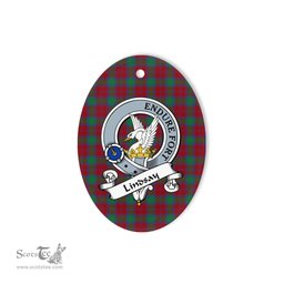Lindsay Scottish Clan Badge Plaid Ornament Gift. Christmas Tree Ornament Lindsay Tartan Ornament,  ceramic ornament, personalized christmas ornaments, christmas tree ornaments, christmas door decorations, Plaid Ornament, Tartan Ceramic Ornament