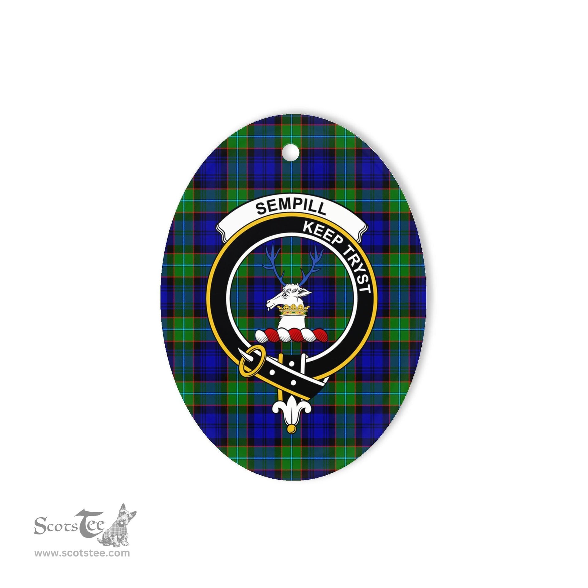 Sempill Scottish Clan Plaid Ornament Gift. Christmas Tree Ornament Sempill Clan Tartan Ornament,  ceramic ornament, personalized christmas ornaments, christmas tree ornaments, christmas door decorations, Plaid Ornament, Tartan Ceramic Ornament