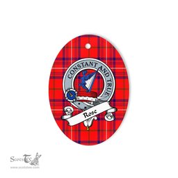 Rose Scottish Clan Badge Plaid Ornament Gift. Christmas Tree Ornament Rose Tartan Ornament,  ceramic ornament, personalized christmas ornaments, christmas tree ornaments, christmas door decorations, Plaid Ornament, Tartan Ceramic Ornament