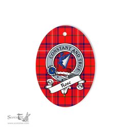 Rose Scottish Clan Badge Plaid Ornament Gift. Christmas Tree Ornament Rose Tartan Ornament,  ceramic ornament, personalized christmas ornaments, christmas tree ornaments, christmas door decorations, Plaid Ornament, Tartan Ceramic Ornament