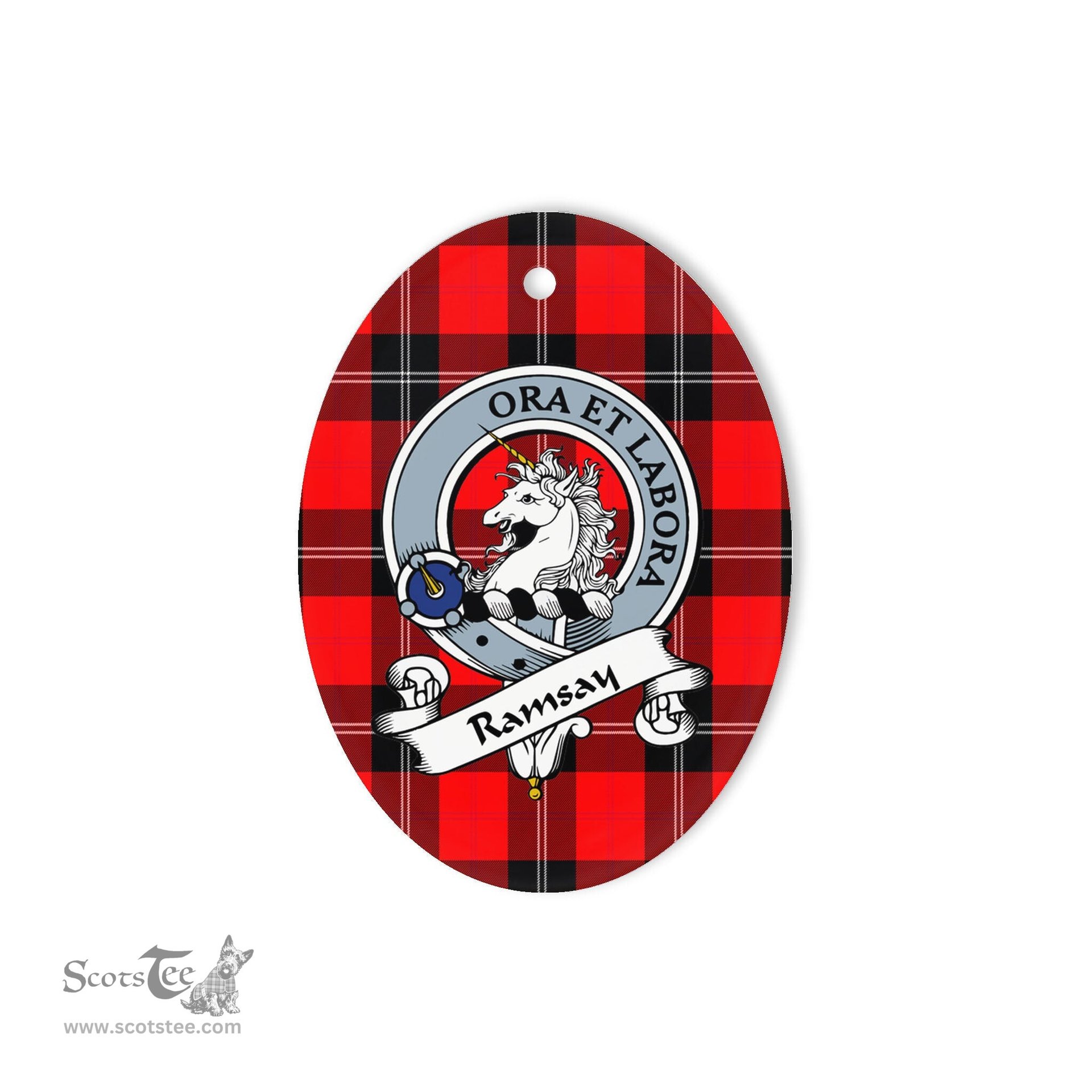 Ramsay Scottish Clan Badge Plaid Ornament Gift. Christmas Tree Ornament Ramsay Tartan Ornament,  ceramic ornament, personalized christmas ornaments, christmas tree ornaments, christmas door decorations, Plaid Ornament, Tartan Ceramic Ornament