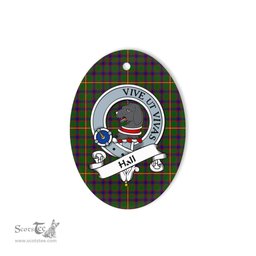 Hall Scottish Clan Badge Plaid Ornament Gift. Christmas Tree Ornament Hall Tartan Ornament,  ceramic ornament, personalized christmas ornaments, christmas tree ornaments, christmas door decorations, Plaid Ornament, Tartan Ceramic Ornament
