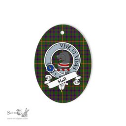 Hall Scottish Clan Badge Plaid Ornament Gift. Christmas Tree Ornament Hall Tartan Ornament,  ceramic ornament, personalized christmas ornaments, christmas tree ornaments, christmas door decorations, Plaid Ornament, Tartan Ceramic Ornament