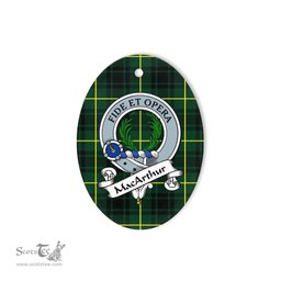 Macarthur Scottish Clan Badge Plaid Ornament Gift. Christmas Tree Ornament Macarthur Tartan Ornament,  ceramic ornament, personalized christmas ornaments, christmas tree ornaments, christmas door decorations, Plaid Ornament, Tartan Ceramic Ornament