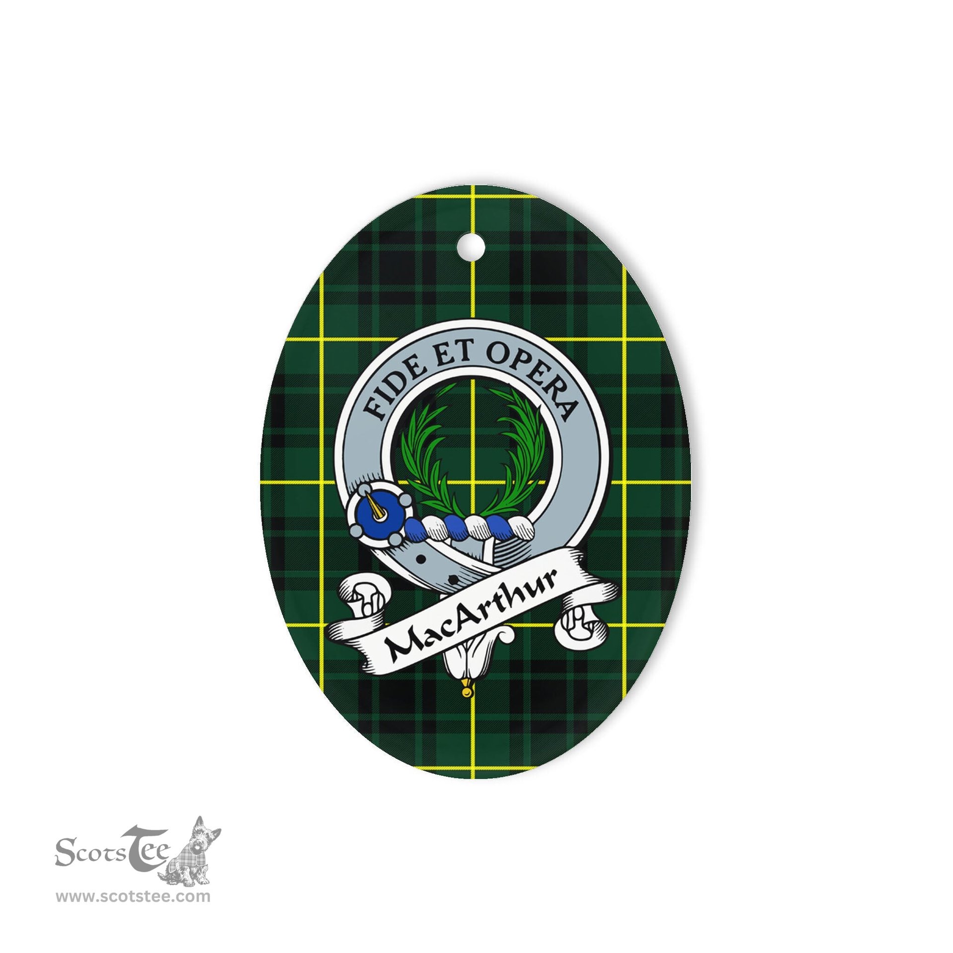 Macarthur Scottish Clan Badge Plaid Ornament Gift. Christmas Tree Ornament Macarthur Tartan Ornament,  ceramic ornament, personalized christmas ornaments, christmas tree ornaments, christmas door decorations, Plaid Ornament, Tartan Ceramic Ornament
