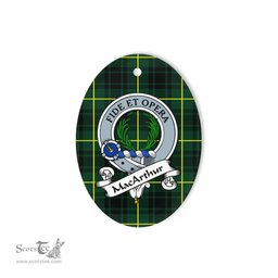 Macarthur Scottish Clan Badge Plaid Ornament Gift. Christmas Tree Ornament Macarthur Tartan Ornament,  ceramic ornament, personalized christmas ornaments, christmas tree ornaments, christmas door decorations, Plaid Ornament, Tartan Ceramic Ornament