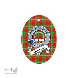 Grierson Scottish Clan Badge Plaid Ornament Gift. Christmas Tree Ornament Grierson Tartan Ornament,  ceramic ornament, personalized christmas ornaments, christmas tree ornaments, christmas door decorations, Plaid Ornament, Tartan Ceramic Ornament